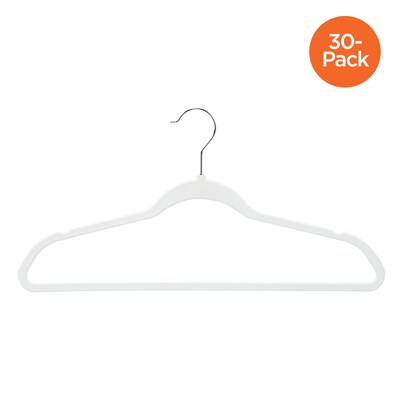 Honey Can Do Plastic Rubberized Suit Hangers, White, 30 Pack (HNG-08680)