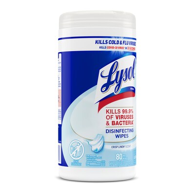 Lysol Disinfecting Wipes, Crisp Linen, 80 Wipes/Pack (1920089346)