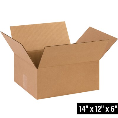 14" x 12" x 6" Shipping Boxes, 25/Bundle (BS141206)