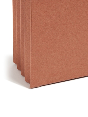 Smead SuperTab Recycled Reinforced File Pocket, 3" Expansion, Letter Size, Redrope, 25/Box (73230)