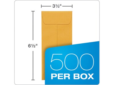Quality Park Redi-Seal Self Seal #7 Envelope, 3-1/2" x 6-1/2", Kraft, 500/Box (QUA50765)