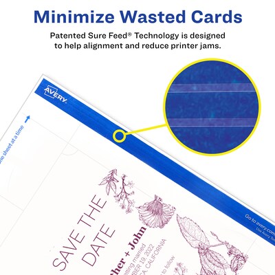 Avery Integrated Cards, 4-1/4" x 5.5", Matte White, 100/Box (95278)
