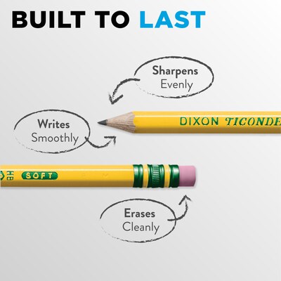 Ticonderoga The World's Best Pencil Wooden Pencil, 2.2mm, #2 Soft Lead, 96/Pack (13872/13882)
