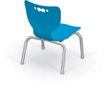 MooreCo 10" Hierarchy Student Chair with 4 Legs, Blue/Chrome Base (703673561655)