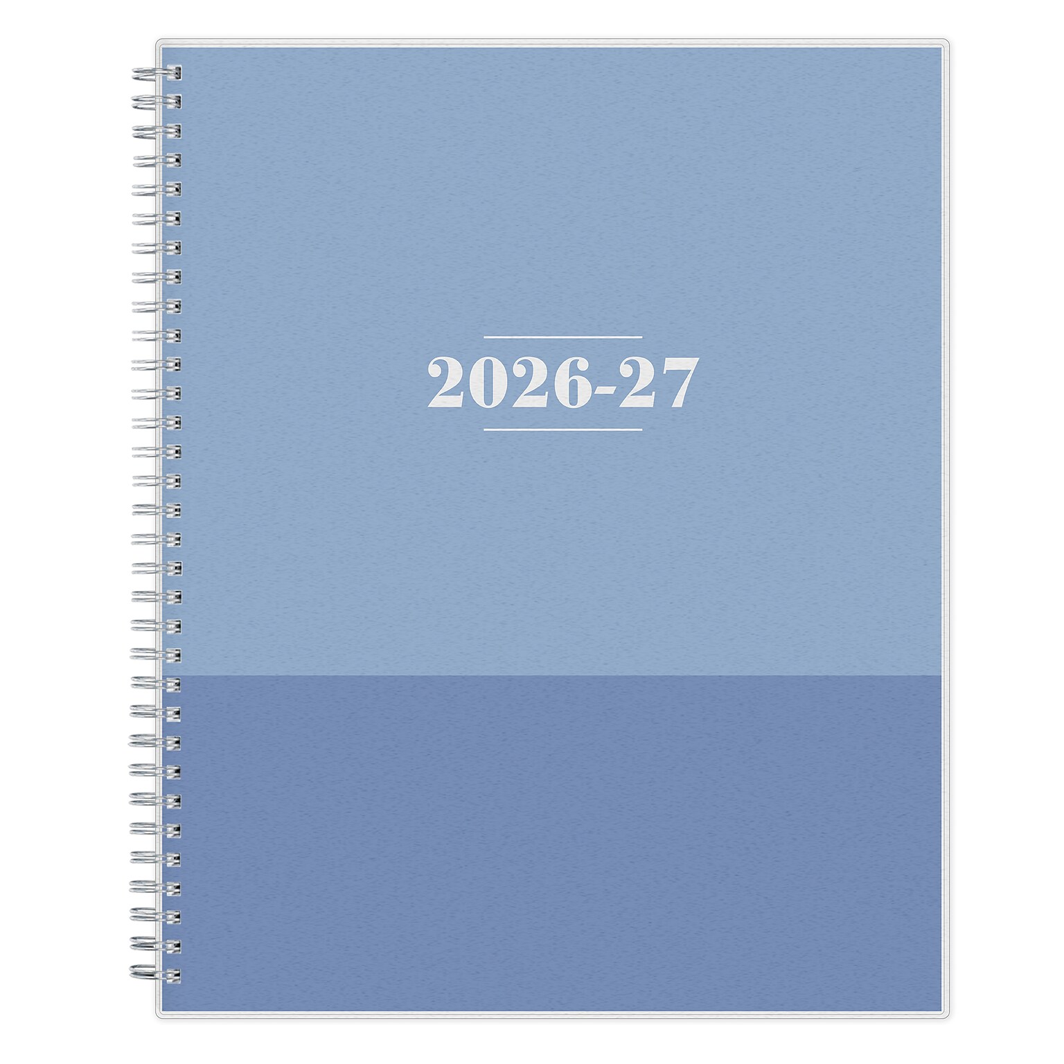 2026-2027 Blue Sky Color Block Blue Frosted 8.5 x 11 Academic Weekly & Monthly Planner, Plastic Cover (156066-A27)