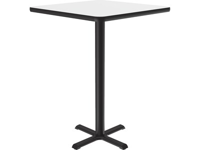 Correll Square-Shaped Dry-Erase Markerboard Cafe Table, 24 x 24, Frosty White/Black (BXB24DES-80)