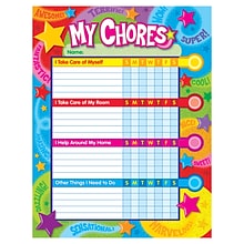 Trend Learning Praise Words n Stars 8.5 x 11 Chore Chart w/ Smiley Face Stickers, 25/Pack (T73130