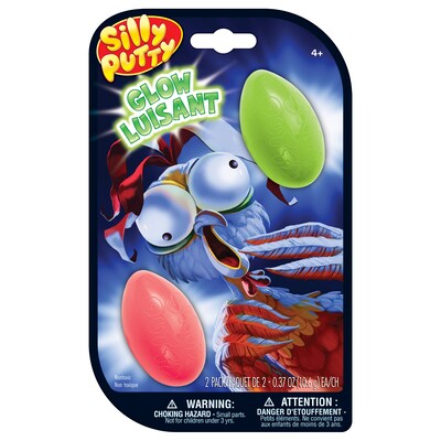 Crayola Silly Putty Glow Eggs, Assorted Colors, 2/Pack, 4 Packs/Bundle (BIN080990-4)