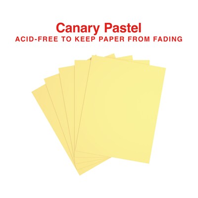 Staples Pastel 30% Recycled Color Copy Paper, 20 lbs., 8.5" x 11", Canary, 500/Ream (14787)