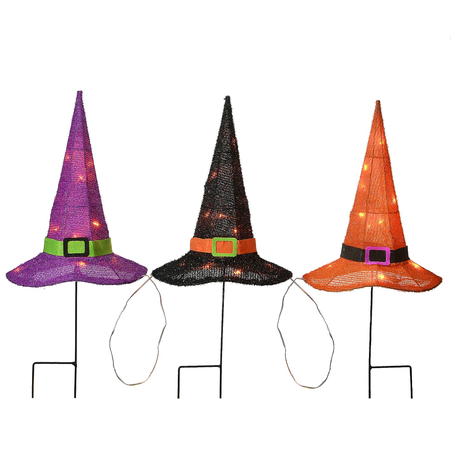 National Tree Company 23 Pre-Lit Multicolor Witch’s Hat Garden Stakes (MZ17-6618B)