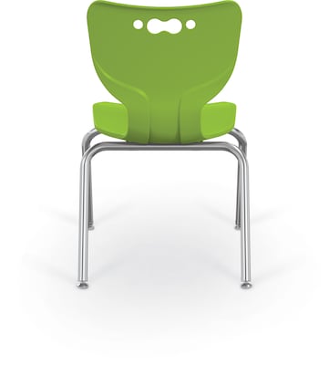 MooreCo 14 Hierarchy Student Chair with 4 Legs, Green/Chrome Base (703673595391)