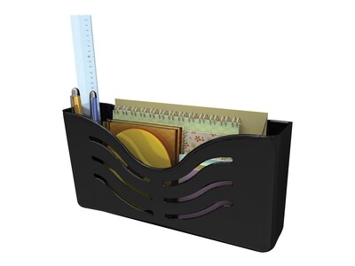 Deflect-O Magnetic 1-Pocket Plastic Letter Size Wall File, Black (73304H)