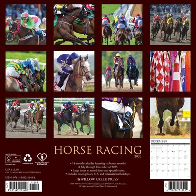 2026 Willow Creek Horse Racing 12 x 12 Monthly Wall Calendar (51498)