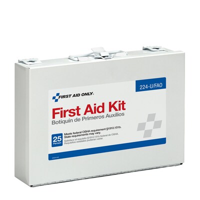 First Aid Only Metal First Aid Kit with Medication, 25 People, 106 Pieces (224-U/FAO)