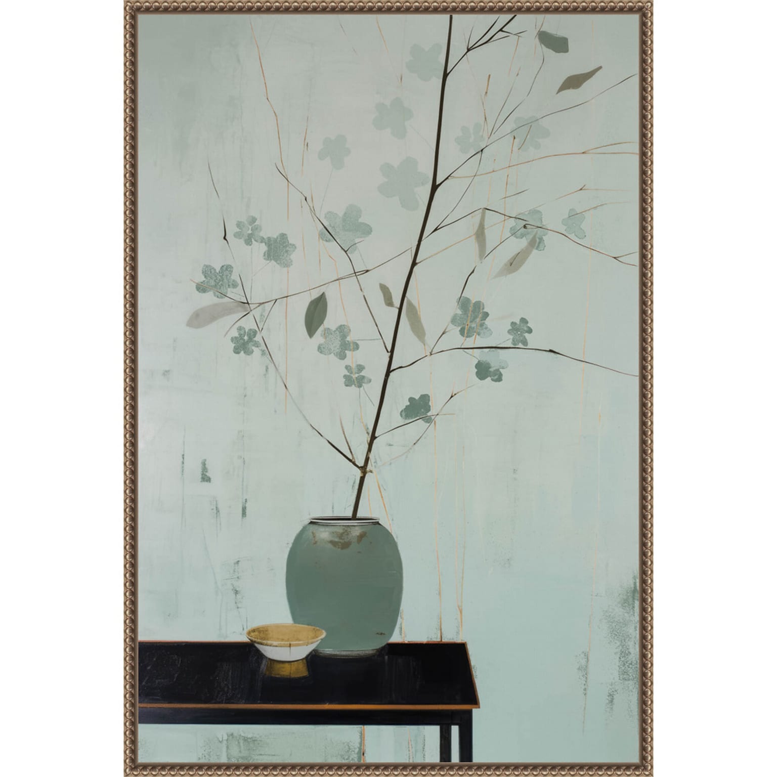Amanti Art Branch in Vase by Treechild  Framed Canvas Wall Art Print, 23 x 33 (A42678302865)