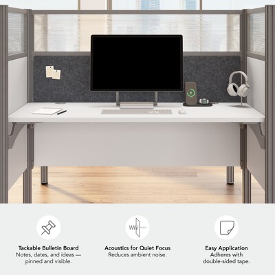 Bush Business Furniture Pro-Biz 55.39"H x 125.04"W 4 Person Back to Back Cubicle Panel Workstation, White (100875DG-17)