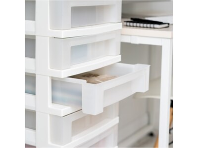 Iris 9-Drawer Storage Cart, White/Translucent White (585004)