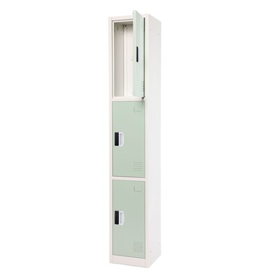 AdirOffice 72"H 3-Tier Misty Green Storage Locker (ADI629-203-MGRN-DL)