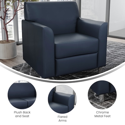 Flash Furniture Hercules Diplomat LeatherSoft Reception Chair, Navy/Chrome Legs (BT8271NVYCHR)