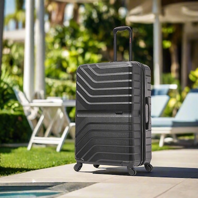 InUSA Aurum 29.92" Hardside Suitcase, 4-Wheeled Spinner, TSA Checkpoint Friendly, Black (IUAUR00L-BLK)