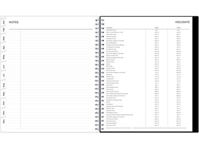 2025 Blue Sky Analeis 8" x 10" Monthly Planner, Plastic Cover, White/Black (100004-25)