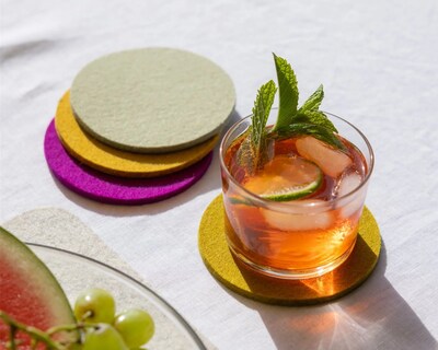 Merino Wool Round Coaster 4-Pack - Cobblestone