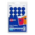 Avery Laser/Inkjet Color Coding Labels, 3/4 Dia., Dark Blue, 1008 Labels Per Pack (5469)