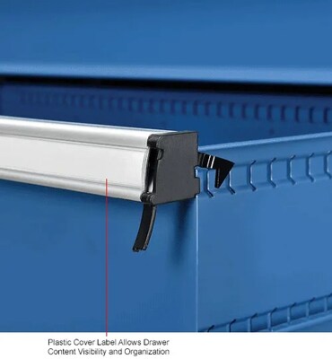 Global Industrial Modular 9-Drawer Cabinet w/ Lock, 36"W x 24"D x 57"H, Blue (298450BL)