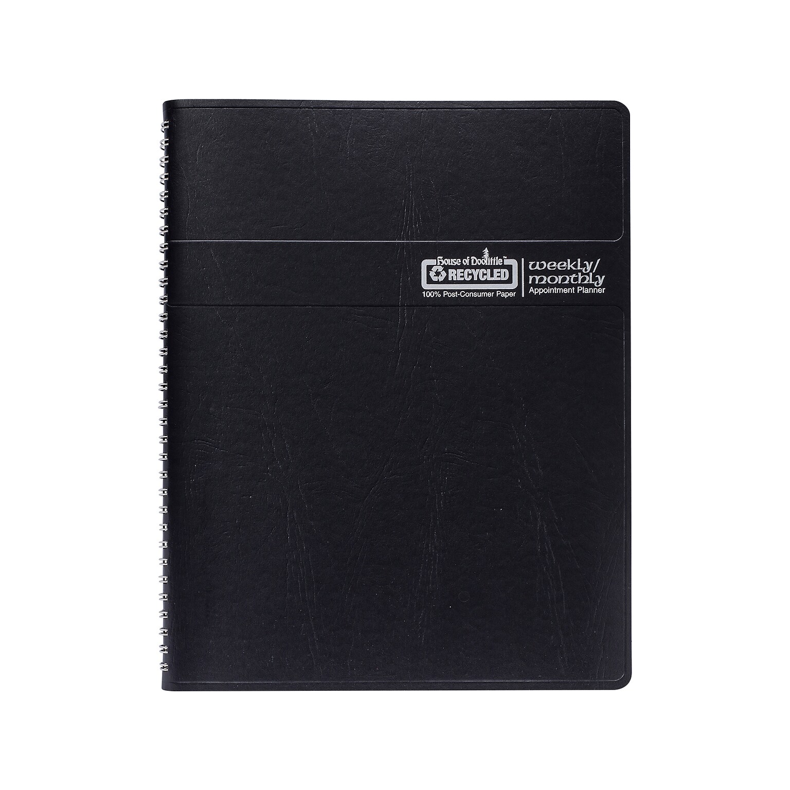 2025 House of Doolittle 8.5 x 11 Weekly & Monthly Appointment Book, Faux Leather Cover, Black (28302-25)