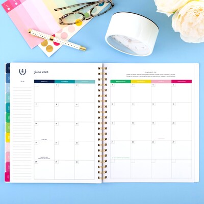 2025-2026 AT-A-GLANCE Simplified by Emily Ley Happy Stripe 8.5" x 11" Academic Year Weekly & Monthly Planner, Plastic Cover