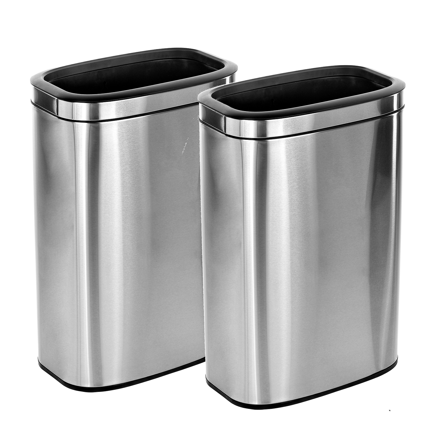 Alpine Industries Stainless Steel Trash Can with Liner, 10.5 Gallon, 2/Pack (ALP470-40L-2PK)