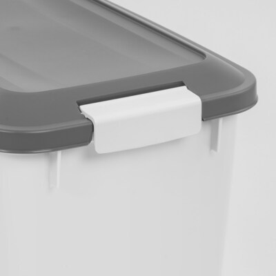 Iris Airtight Dog & Cat Food Container with Treat Box & Scoop, Plastic, White (580094)