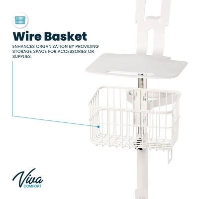 Viva Comfort Welch Allyn Connex Spot Monitor Adjustable Mobile Stand with Work Surface, White (ADI912-C-MP-02-MK)