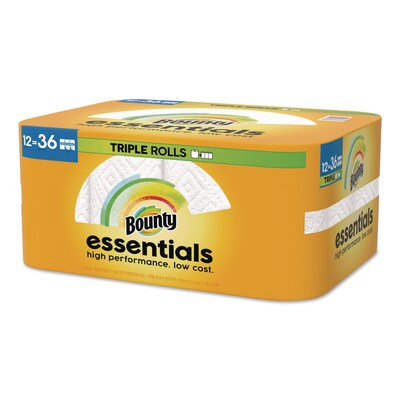 Bounty Essentials Select-A-Size Triple Paper Towels, 2-Ply, 162 Sheets/Roll, 12 Rolls/Carton (80811697)