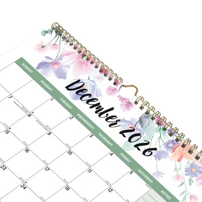 2026-2027 Blueline Colorful Passion Floral 12.25" x 27" Three-Month Wall Calendar (C171129-27)