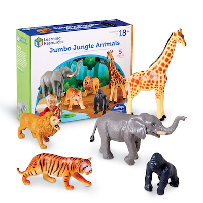 Learning Resources Jumbo Jungle Animals, Set of 5 (LER0693)