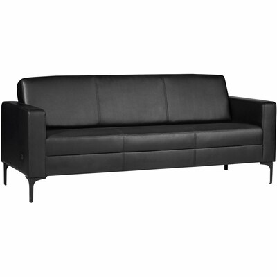 Lorell Clarke Series Vinyl Sofa, Black (LLR86950)