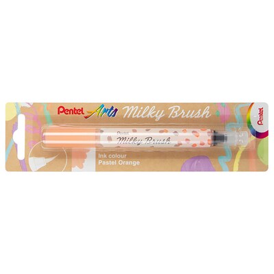 Pentel Milky Brush, Orange Ink, 3/Bundle (PTAXGFHBPPFX-3)