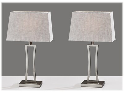 Simplee Adesso Camila Table Lamp, Brushed Steel, 2/Pack (SL1151-22)