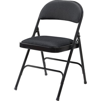 Lorell Fabric Padded Seat Folding Chairs, Black (LLR62532)