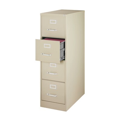 Quill Brand® Commercial 4 File Drawer Vertical File Cabinet, Locking, Putty/Beige, Letter, 26.5D (13443D)