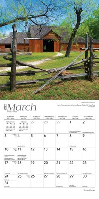 2024 BrownTrout Texas Places 7" x 14" Monthly Wall Calendar (9781975465315)