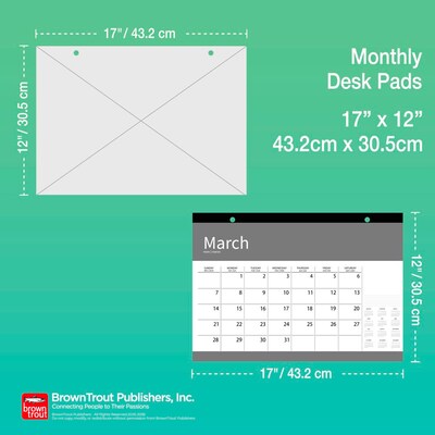 2026 BrownTrout Bonnie Marcus 17" x 12" Monthly Desk Pad Calendar (9798330701513)