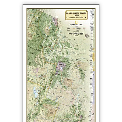 National Geographic Continental Divide Trail Map, In Gift Box, 18" x 48" (NGMRE01021204X)
