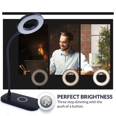 Newhouse Lighting Zlata Dimmable and Wireless Charging Desk Lamp, Black (NHDK-ZL-BK)