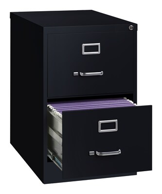 Hirish 25" Deep Vertical File Cabinet, Legal, 2-Drawer, Black (14413)