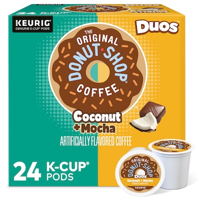 The Original Donut Shop Duos Coconut + Mocha Coffee Keurig® K-Cup® Pods, Medium Roast, 24 Pods/Box (5000361500)