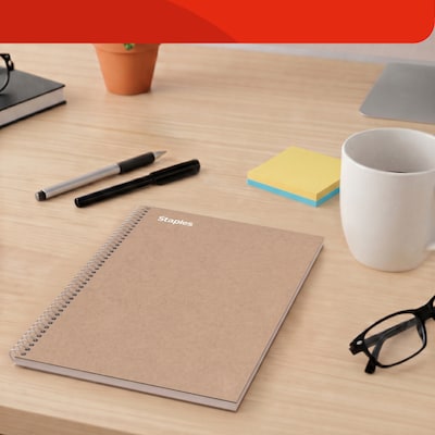 TRU RED Premium 1-Subject Notebook, 8.5” x 11”, College Ruled, 100 Sheets, Brown