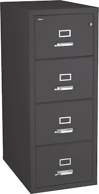 Quill Brand® 4-Drawer Fireproof Vertical File, Legal, Black, 31D (Q314LGLBK)