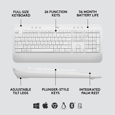 Logitech Signature MK650 Combo for Business Wireless Mouse and Keyboard, Off-White (920-011018)